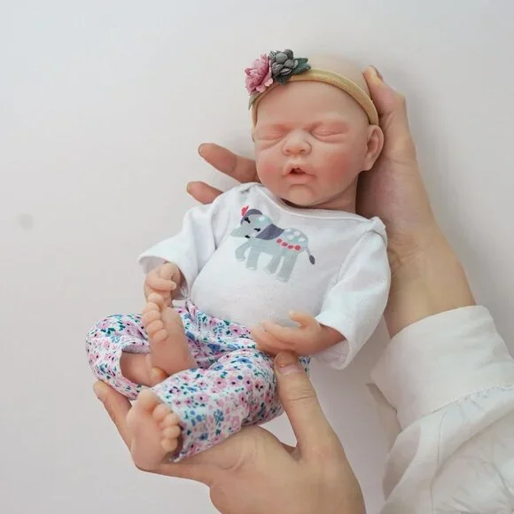 Lifelike Reborn Baby Doll 12 inch Full Silicone Newborn Girl Real Life Baby Doll - Picture 5 of 7